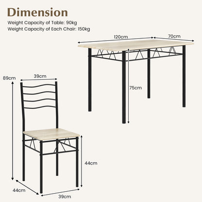 Counter Height Table with Spacious Rectangular Tabletop for Home Restaurant-Natural