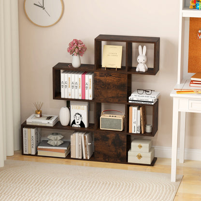 5-Tier Display and Storage Bookshelf for Home and Office-Rustic Brown