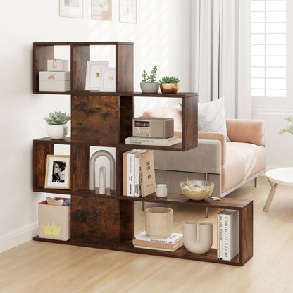 5-Tier Display and Storage Bookshelf for Home and Office-Rustic Brown
