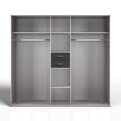 DOCKER 5 Door Mirrored Wardrobe Oak 225cm