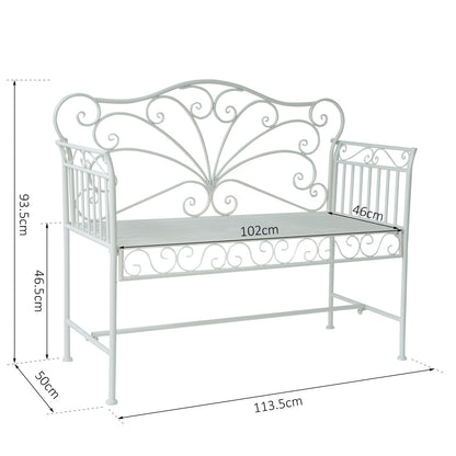 Outsunny Heavy-Duty Garden Bench-White