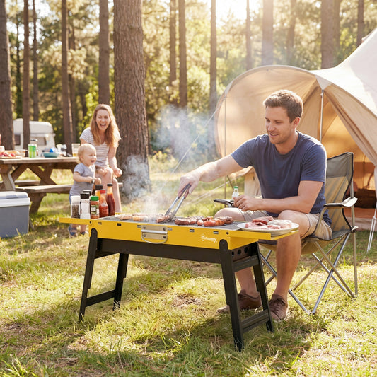 Outsunny Portable BBQ Grill in Yellow, image 2