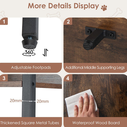 Dog Crate Furniture with Storage Shelves and Double Doors for Small Medium Dogs-Brown