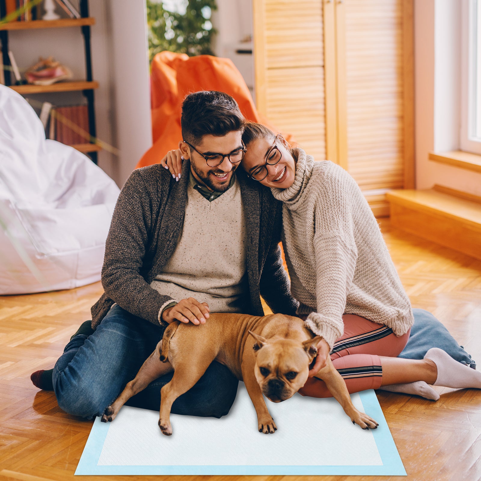 Dog and Puppy Pee Pads 60 x 43 cm(300 Counts) 6-Layer Leak-Proof Pet Pads-Blue