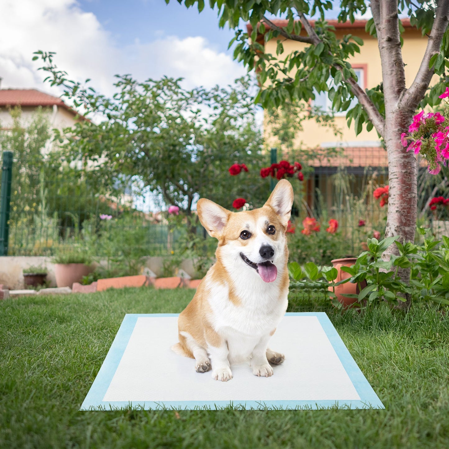 Dog and Puppy Pee Pads 76 x 76 cm(150 Counts) 6-Layer Leak-Proof Pet Pads-Blue