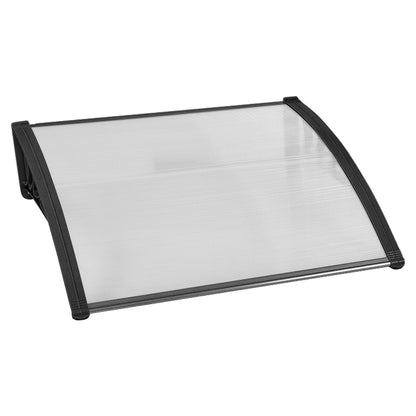 Door Canopy Awning Shelter Front Back Porch Window Roof Outdoor Shade 100*100CM-Black