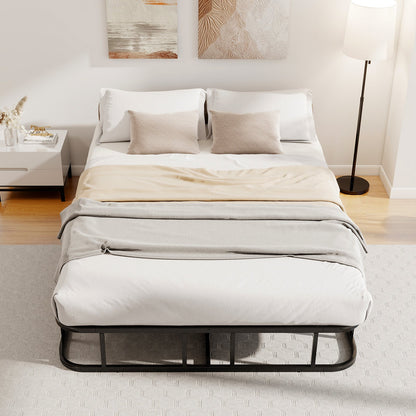 Double/King Size Bed Frame with Metal Slat Support No Box Spring Needed-Double Size