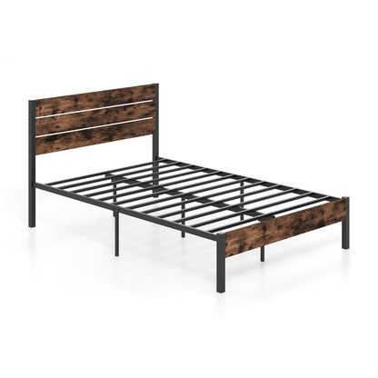 Single/Double Size Bed Frame with High Headboard-Double Size