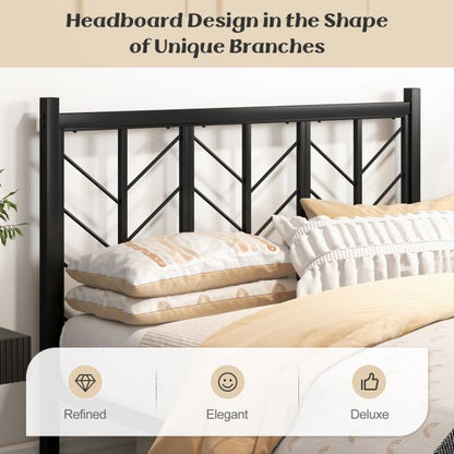 Full Size Platform Bed with Headboard and Metal Frame-Full Size