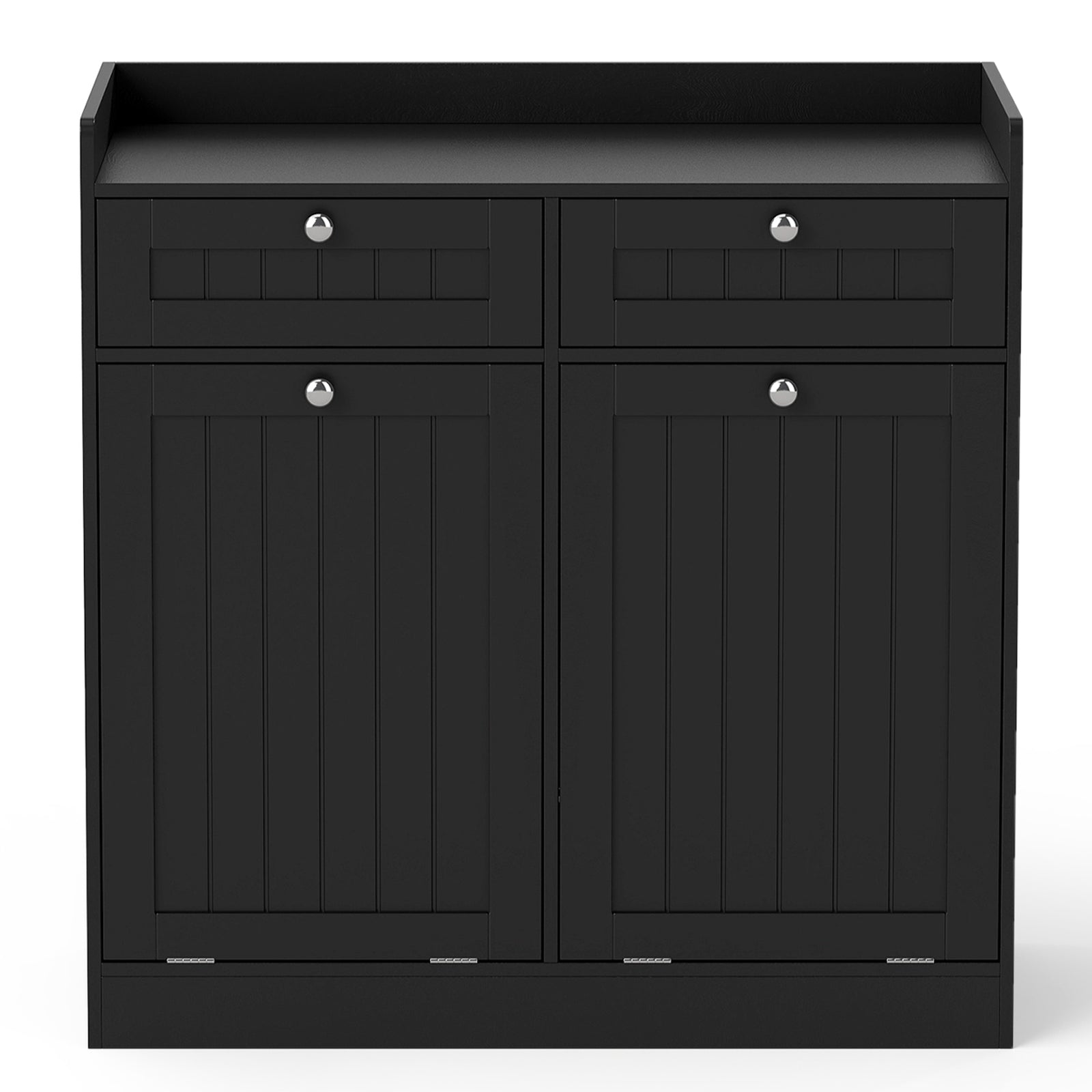 Double Tilt-Out Laundry Hamper Cabinet with Removable Baskets-Black