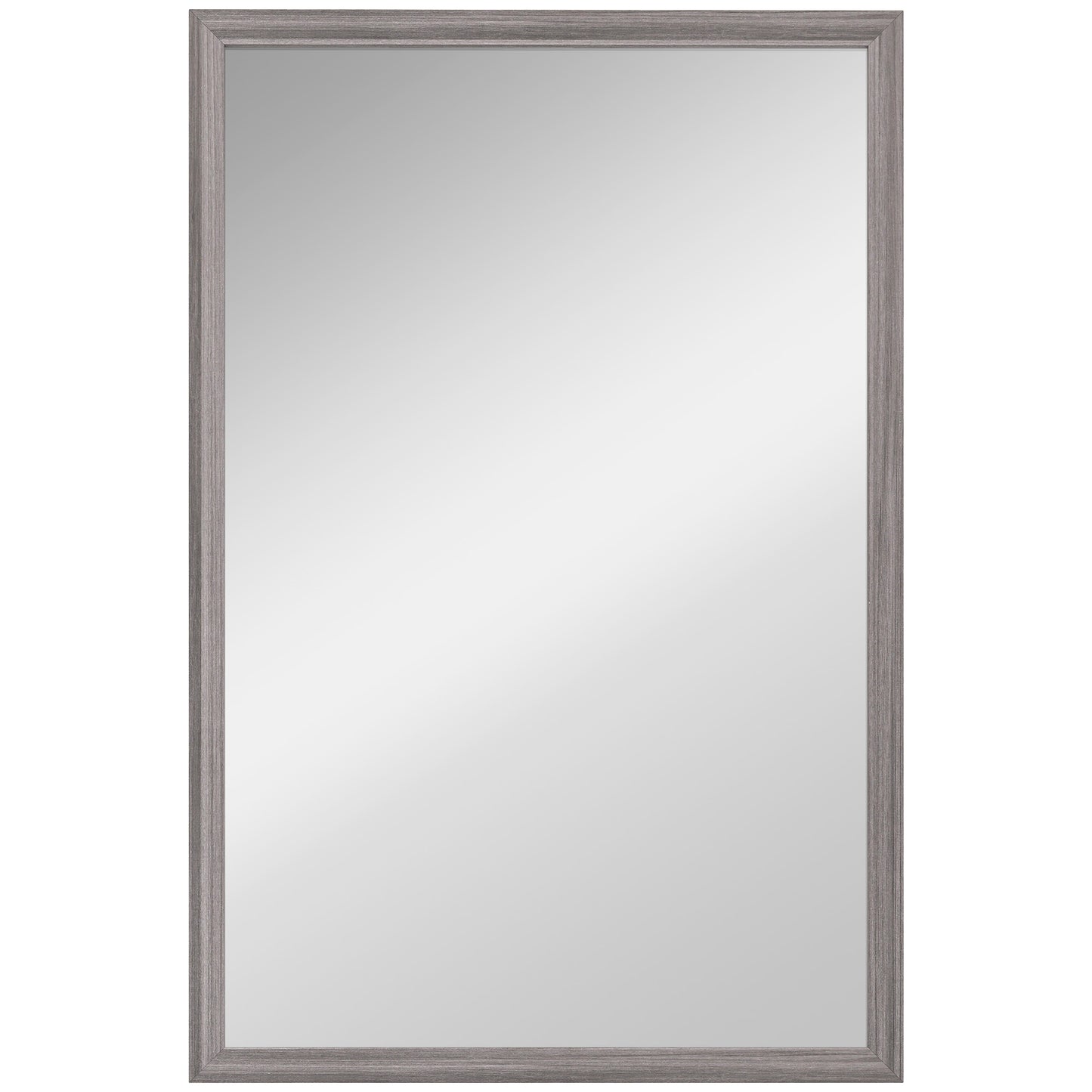 HOMCOM Wall Bathroom Mirror, 40 x 60 cm Wall-Mounted Mirror for Living Room, Bedroom, Hallway, Grey