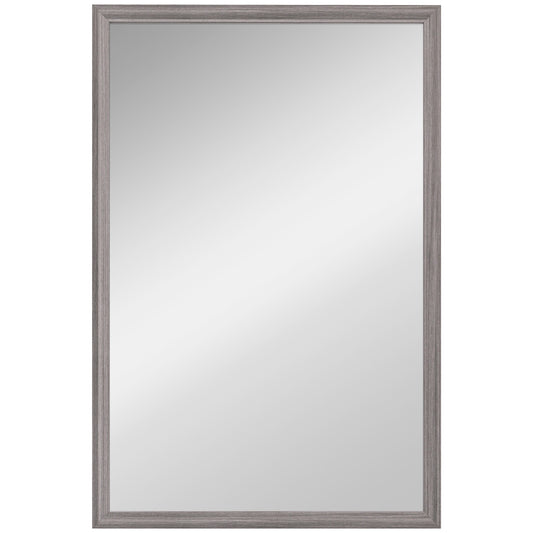 HOMCOM Wall Bathroom Mirror, 40 x 60 cm Wall-Mounted Mirror for Living Room, Bedroom, Hallway, Grey