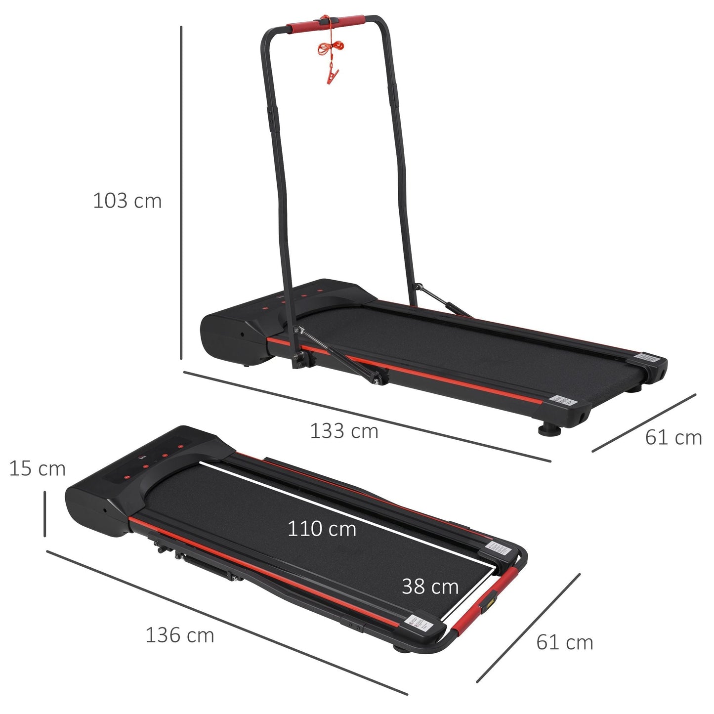 Foldable Walking Machine with LED Display & Remote Control Exercise Walking Jogging Fitness for Home Office Use