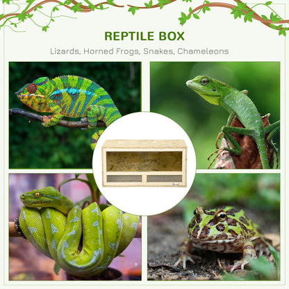 PawHut Reptile Terrarium Vivarium، حاويات الحيوانات الأليفة المتسلقة، موطن الزواحف مع أبواب منزلقة، شبكة مسامية، سهلة التركيب، للسحالي والضفادع ذات القرون والثعابين والحرباء، 60 × 29.5 × 29.5 سم