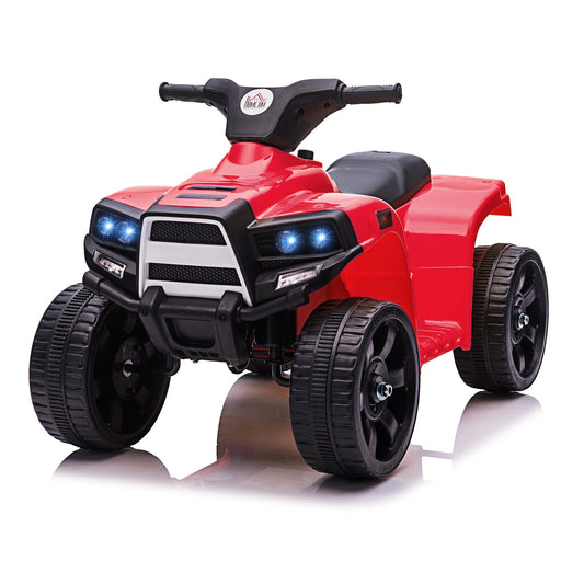 6 V Kids Ride on Cars Quad Bike Electric ATV Toy for Toddlers w/ Headlights Battery Powered for 18-36 months Black+Red