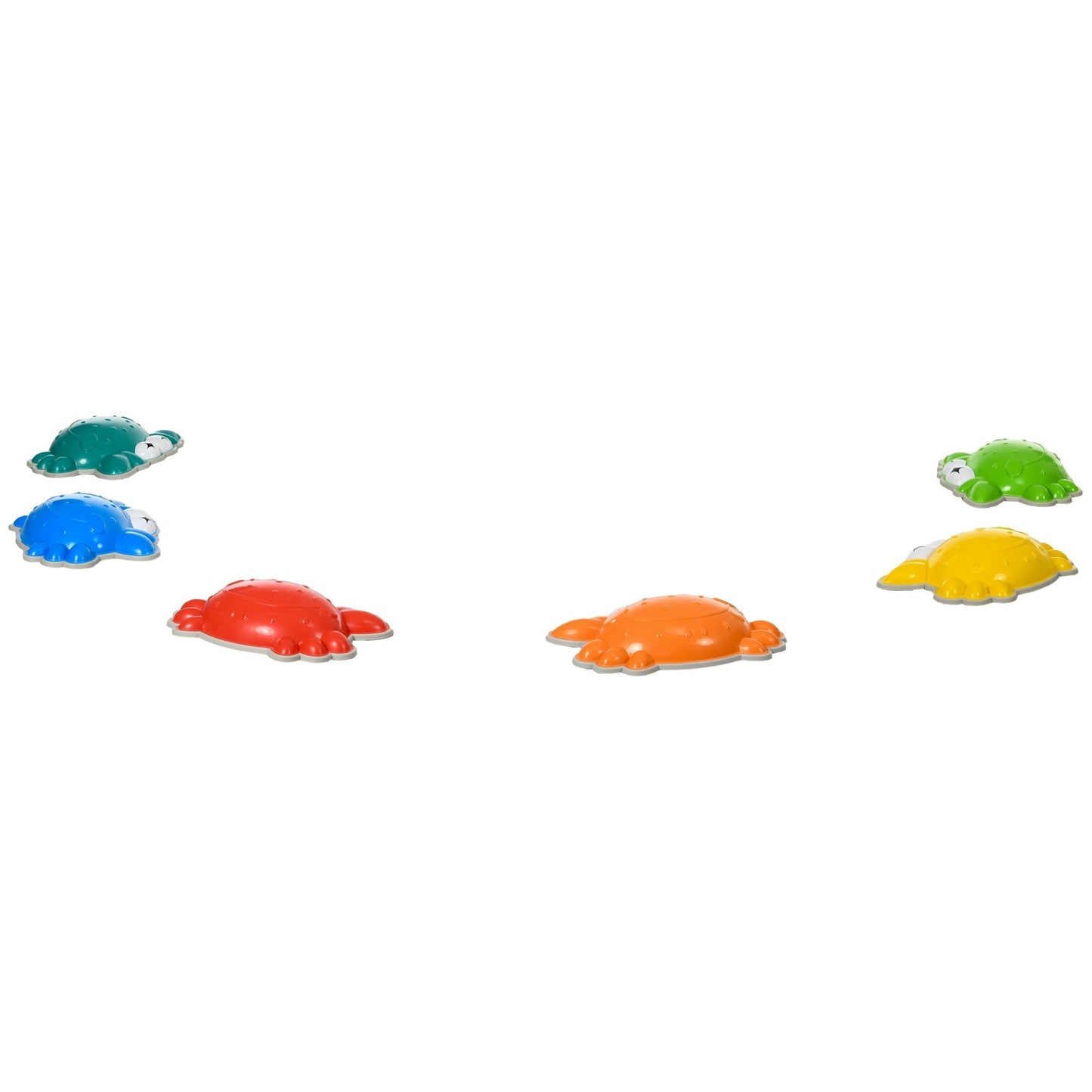 ZONEKIZ 6PCs Kids Stepping Stones w/ TPE Anti-Slip Edge, Crab-Designed Balance River Stones, Obstacle Courses, Stackable