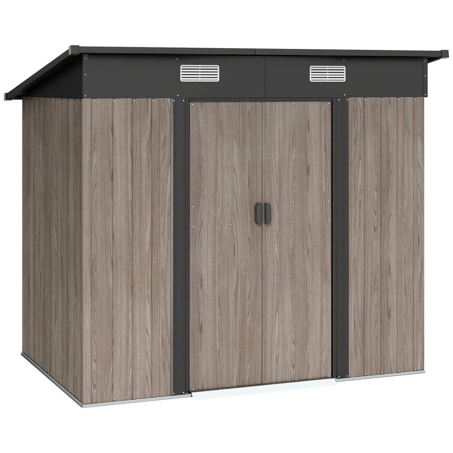 Outsunny Outdoor Garden Storage Shed - Szary wzór drewna