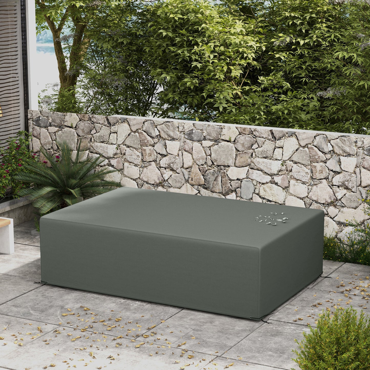 Pokrowiec na meble ogrodowe Outsunny Outdoor Garden Furniture Wodoodporny, anty-UV 600D, wytrzymały pokrowiec na meble ogrodowe Oxford z tkaniny prostokątnej, ciemnoszary, 245 x 165 x 66 cm