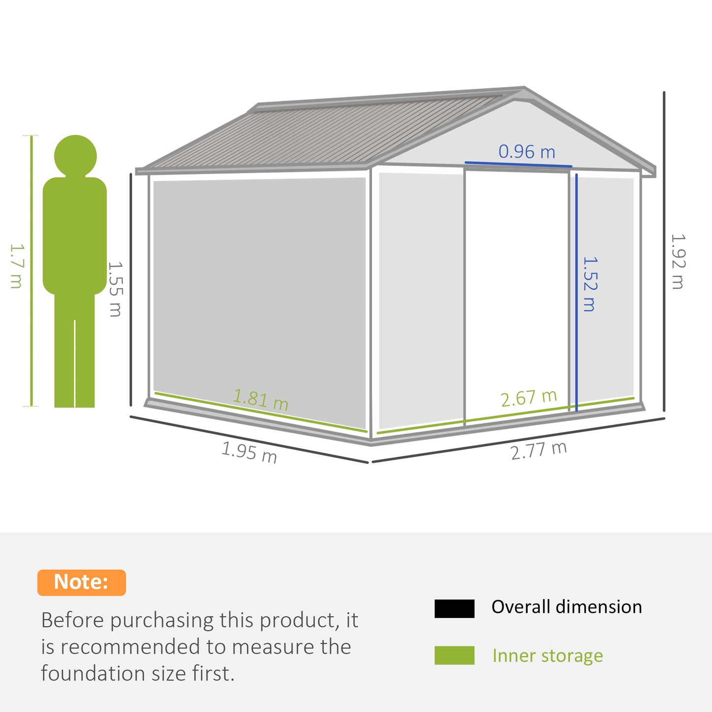 Outsunny 9 x 6FT Garden Metal Storage Shed Outdoor Storage Shed with Foundation Ventilation & Doors, Brown