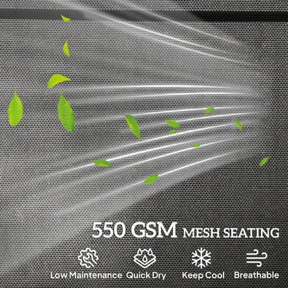 Outsunny Set of Two Reclining Sun Loungers - Black