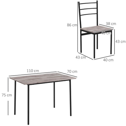 5 Piece Dining Table and Chairs Set 4, Dining Room Sets, Steel Frame Space Saving Table and 4 Chairs for Compact Kitchens