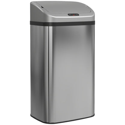 HOMCOM 48L Stainless Steel Sensor Bin - Silver-Tone