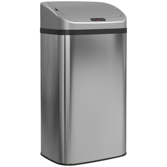 HOMCOM 48L Stainless Steel Sensor Bin - Silver-Tone