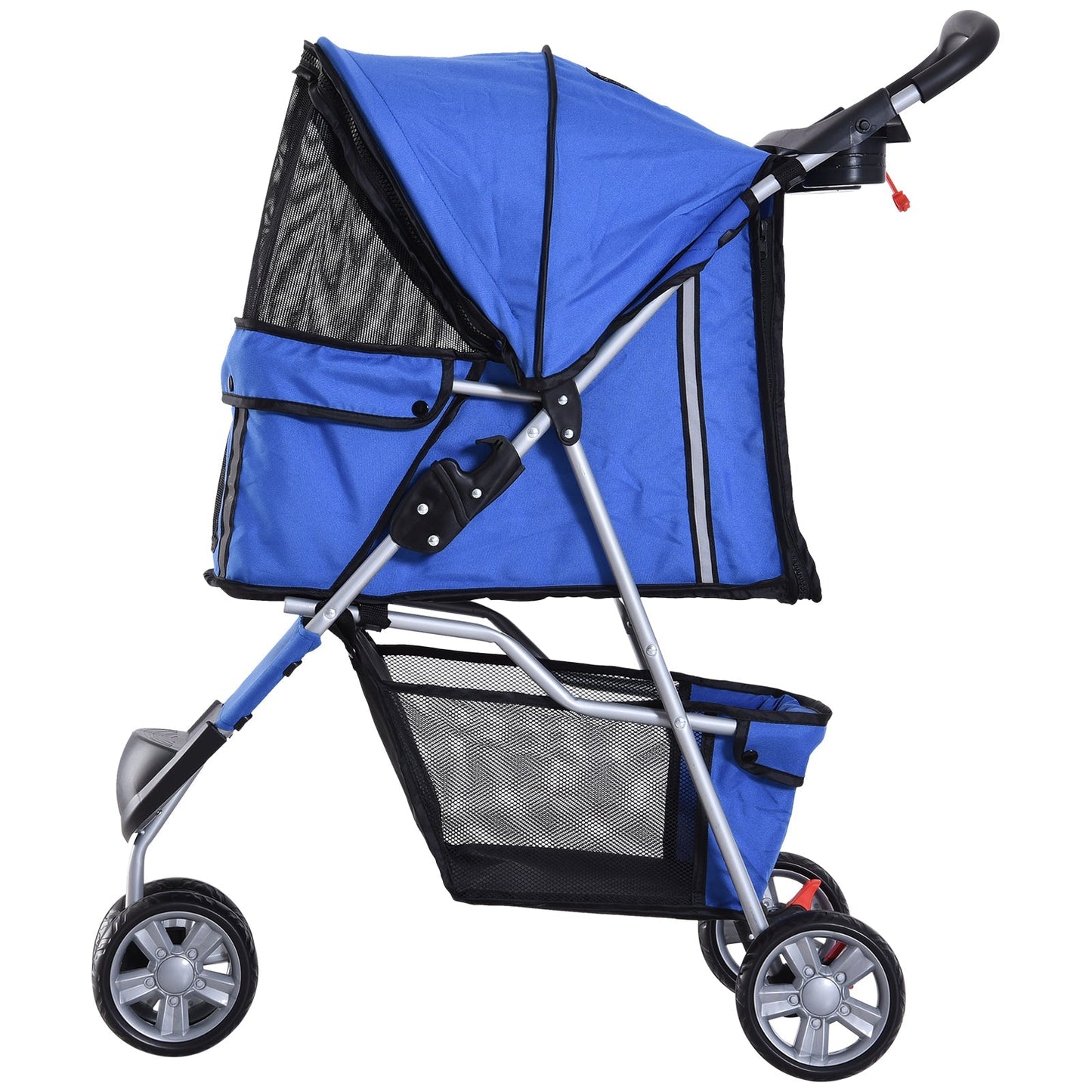 PawHut Dog Pram Pet Travel Stroller Dog Pushchair مع ثلاث عجلات - أزرق