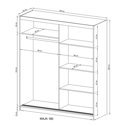 Wiki II Sliding Door Wardrobe 180cm