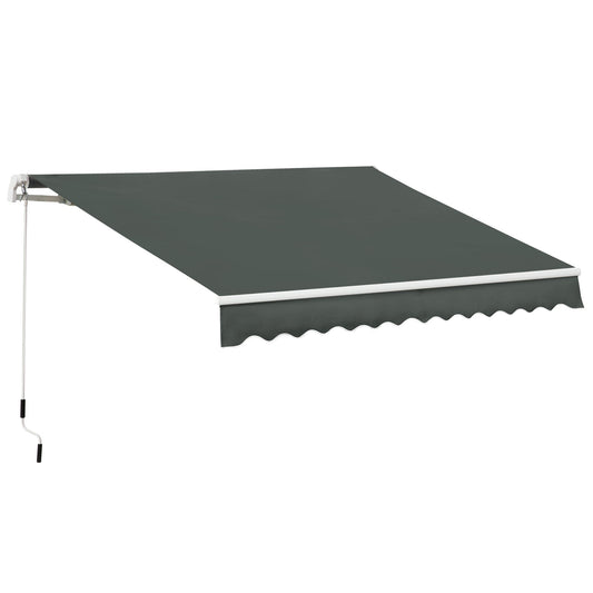 Outsunny 3,5M x 2,5M Markiza ręczna zwijana, osłona przeciwsłoneczna do ogrodu i na patio