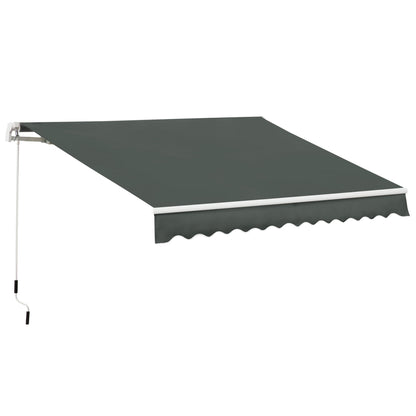 Outsunny 3,5M x 2,5M Markiza ręczna zwijana, osłona przeciwsłoneczna do ogrodu i na patio