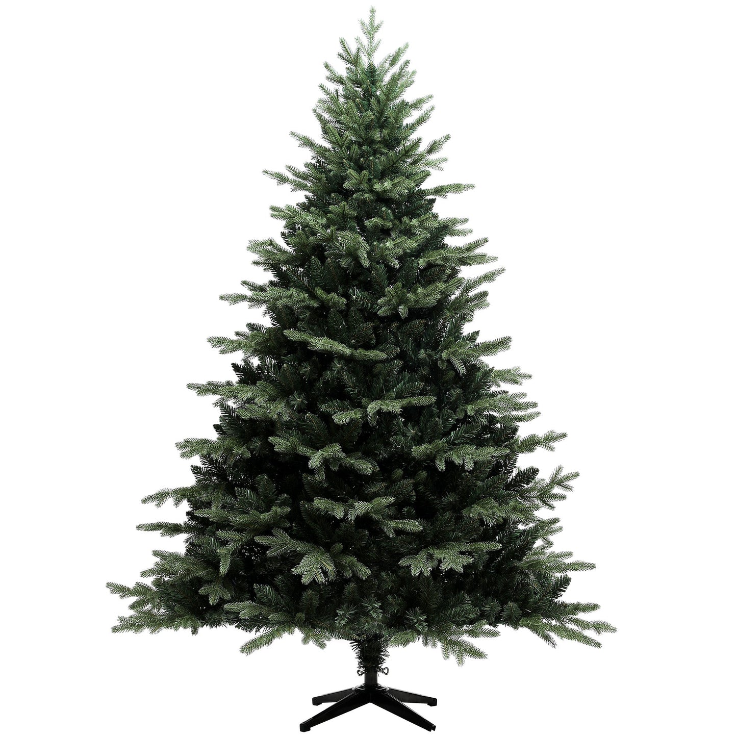 HOMCOM 7ft Artificial Spurce Christmas Tree with 3116 Branch Tips and Foldable Steel Base, Realistic Hinged Xmas Tree, Holiday DŽcor for Home Office, Green