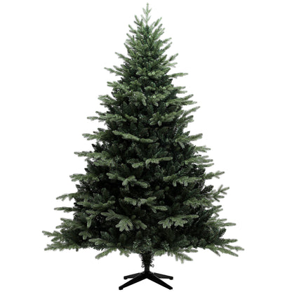 HOMCOM 7ft Artificial Spurce Christmas Tree with 3116 Branch Tips and Foldable Steel Base, Realistic Hinged Xmas Tree, Holiday DŽcor for Home Office, Green