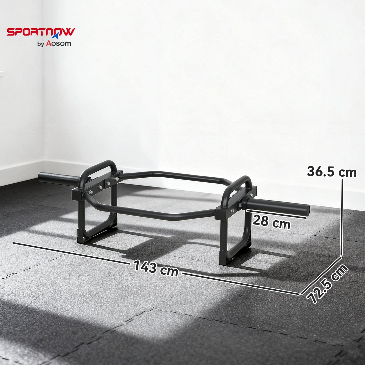 SPORTNOW Olympic Trap Bar, 2" Hex Barbell Bar with 300kg Capacity for Deadlifts, Shrugs, Squats and Farmer Walks