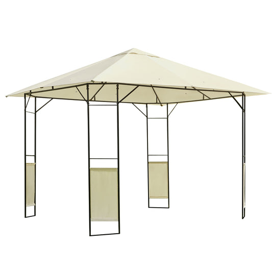 Outsunny 3 x 3 metry Patio Garden Metal Gazebo Marquee Stalowa rama z baldachimem Markiza Namiot Wodoodporny Kremowy