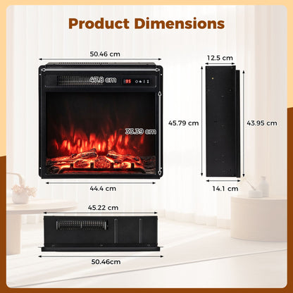 Electric Fireplace and TV Stand Bundle with Open Storage Shelves-Black