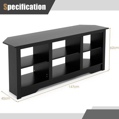 Electric Fireplace and TV Stand Bundle with Open Storage Shelves-Black