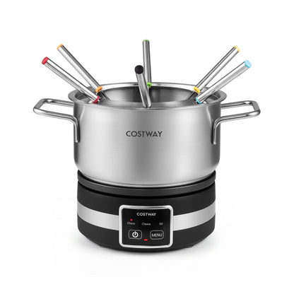 Electric Fondue Pot Set 1200W Fondue Maker with Removable Stainless Steel Pot