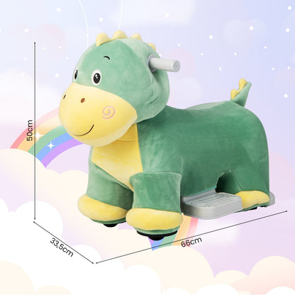 6V Electric Animal Ride On Toy with Music Function-Green