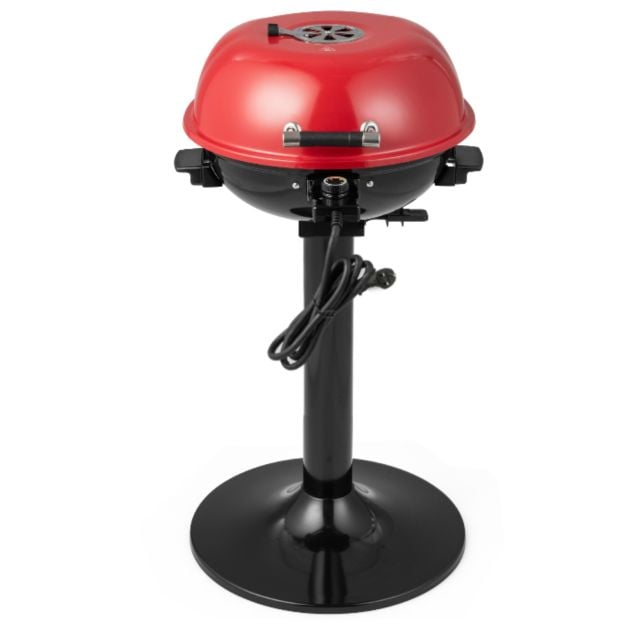 Electric BBQ Grill with Removable Non-Stick Grilling Rack-Red