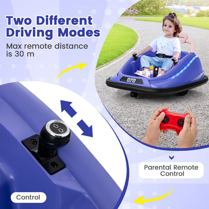 Electric Bumper Car with Remote Control for Kids-Purple