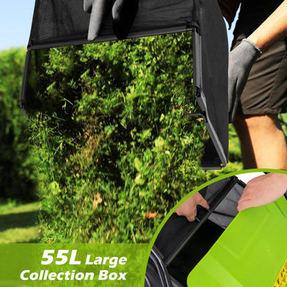 Adjustable Electric Dethatcher and Scarifier Folding Walk-Behind Weeder-Green