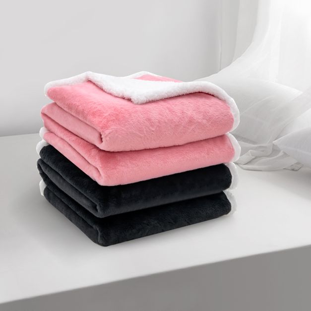 Electric Heated Blanket Throw with 10 Heat Settings-Pink