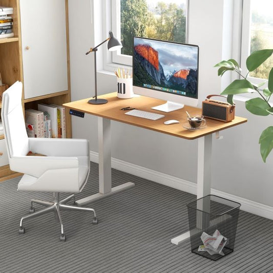 Biurko stojące z regulacją wysokości 120 x 60 cm i 3 pamięciami wysokości – naturalne