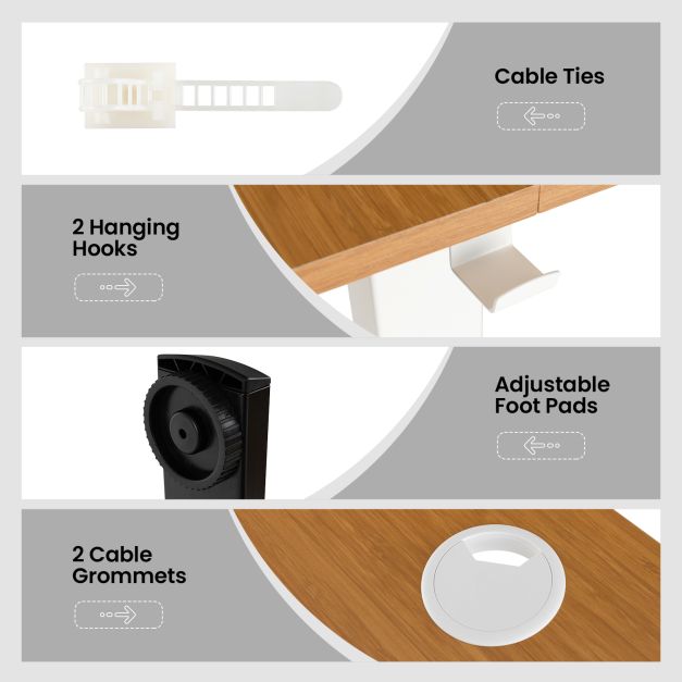 140 x 60 CM Height Adjustable Standing Desk with 3 Memory Heights-Natural