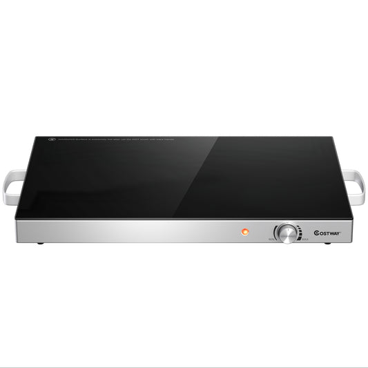 Electric Warming Tray with Cool-Touch Handles and Stainless Steel Frame