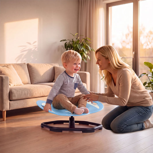 Elephant-Shaped Spinning Chair for Autistic and ADHD Kids with Dual Side Handles and Build Balance-Blue