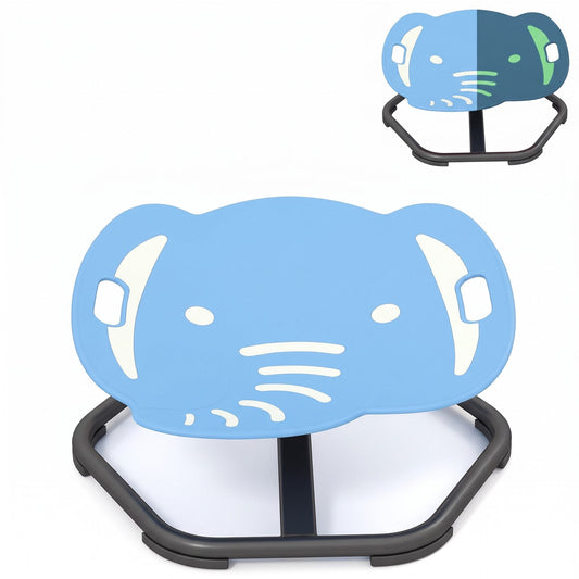 Elephant-Shaped Spinning Chair for Autistic and ADHD Kids with Dual Side Handles and Build Balance-Blue