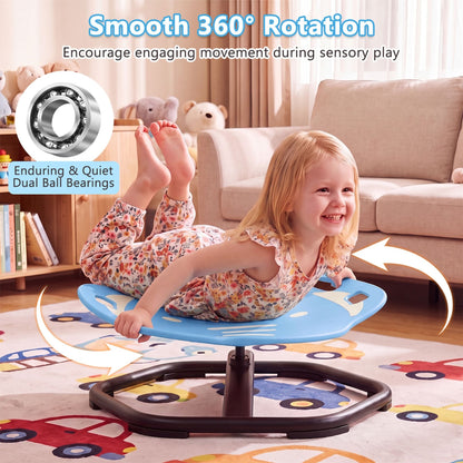 Elephant-Shaped Spinning Chair for Autistic and ADHD Kids with Dual Side Handles and Build Balance-Blue