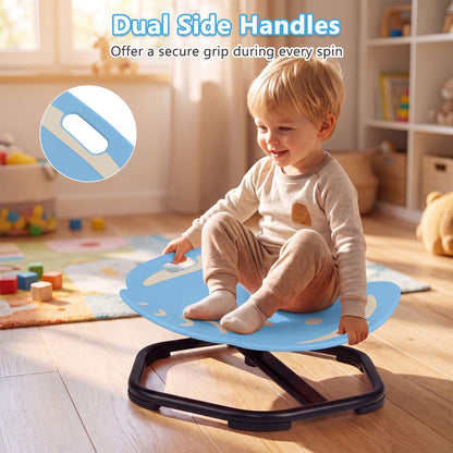 Elephant-Shaped Spinning Chair for Autistic and ADHD Kids with Dual Side Handles and Build Balance-Blue